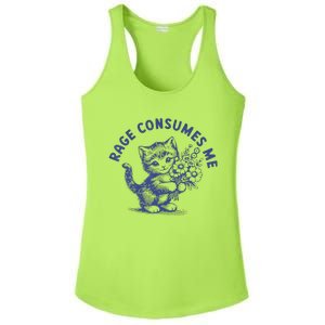 Rage Consumes Me Cat Flower Ladies PosiCharge Competitor Racerback Tank