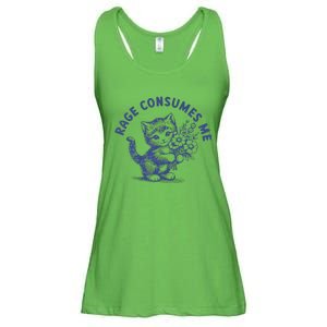 Rage Consumes Me Cat Flower Ladies Essential Flowy Tank