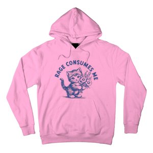 Rage Consumes Me Cat Flower Hoodie