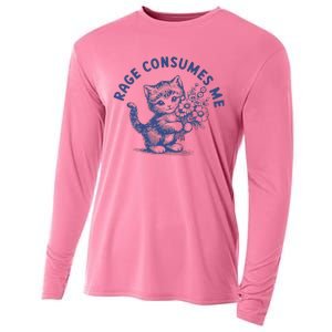 Rage Consumes Me Cat Flower Cooling Performance Long Sleeve Crew