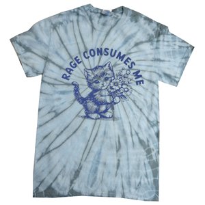 Rage Consumes Me Cat Flower Tie-Dye T-Shirt