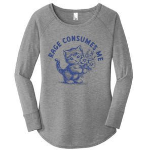 Rage Consumes Me Cat Flower Women's Perfect Tri Tunic Long Sleeve Shirt