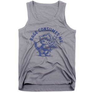 Rage Consumes Me Cat Flower Tank Top