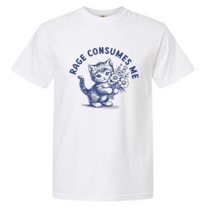 Rage Consumes Me Cat Flower Garment-Dyed Heavyweight T-Shirt