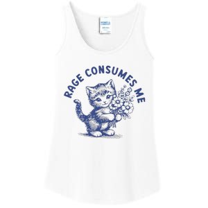 Rage Consumes Me Cat Flower Ladies Essential Tank