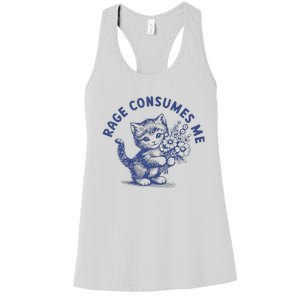 Rage Consumes Me Cat Flower Women's Racerback Tank