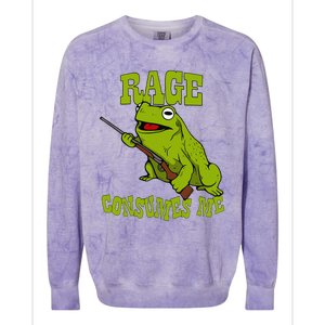 Rage Consumes Me Meme Oddly Specific Memes Funny Memes Frog Colorblast Crewneck Sweatshirt