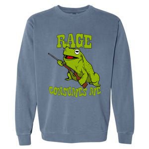 Rage Consumes Me Meme Oddly Specific Memes Funny Memes Frog Garment-Dyed Sweatshirt