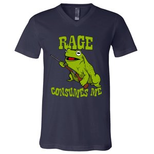 Rage Consumes Me Meme Oddly Specific Memes Funny Memes Frog V-Neck T-Shirt