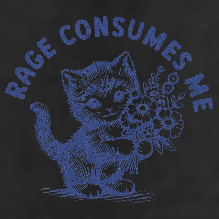 Rage Consumes Me Cat Flower Cute Kitty Cat Meme Cool Comfort Performance Bucket Hat