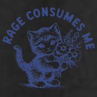 Rage Consumes Me Cat Flower Cute Kitty Cat Meme 7 Panel Mesh Trucker Snapback Hat
