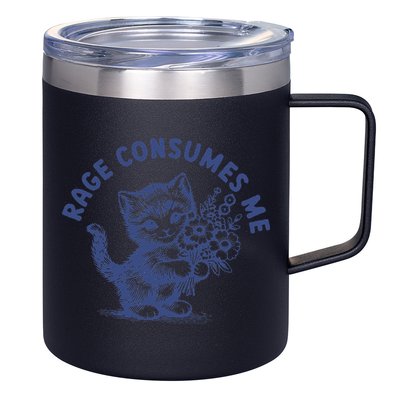 Rage Consumes Me Cat Flower Cute Kitty Cat Meme 12oz Stainless Steel Coffee Mug