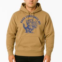 Rage Consumes Me Cat Flower Cute Kitty Cat Meme Hoodie