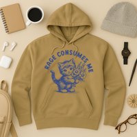 Rage Consumes Me Cat Flower Cute Kitty Cat Meme Hoodie