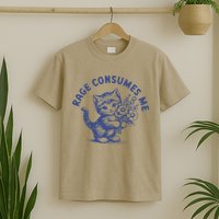 Rage Consumes Me Cat Flower Cute Kitty Cat Meme T-Shirt