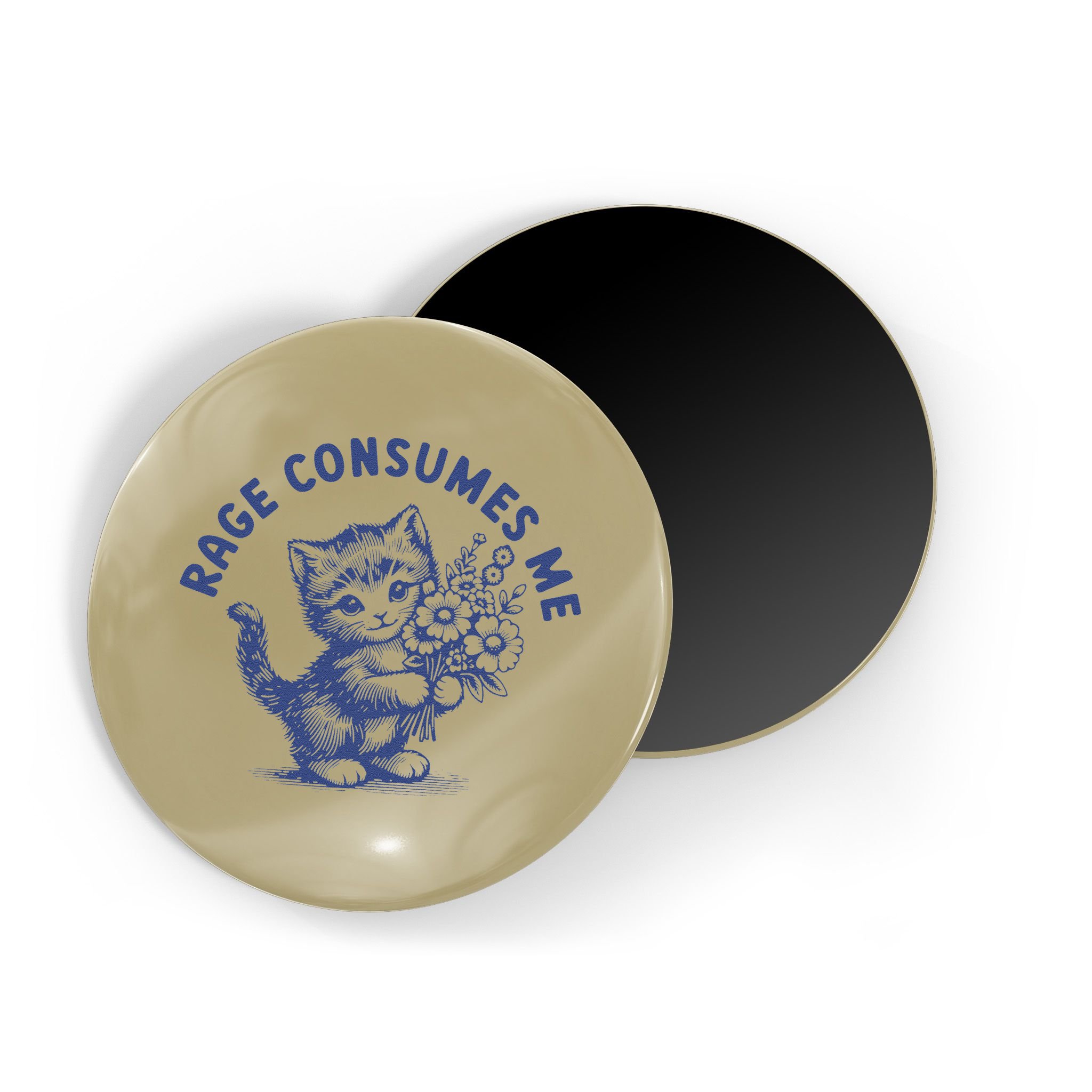 Rage Consumes Me Cat Flower Cute Kitty Cat Meme Magnet