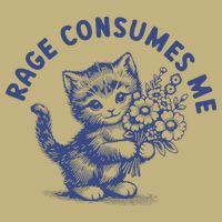 Rage Consumes Me Cat Flower Cute Kitty Cat Meme Cooling Performance Long Sleeve Crew