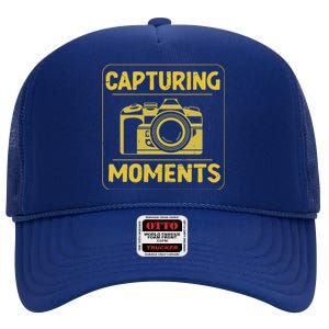 Retro Capturing Mots Photographer Camera Meaningful Gift High Crown Mesh Back Trucker Hat