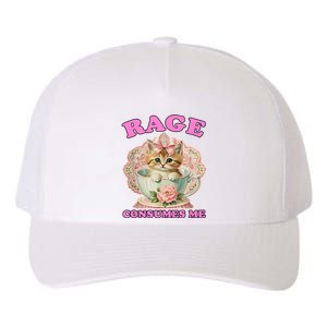 Rage Consumes Me Funny Kitten Cat Mental Health Meme Retro Yupoong Adult 5-Panel Trucker Hat