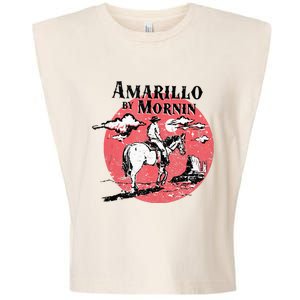 Retro Country Music Amarillo By Morning Western Cowboy Gift Garment-Dyed Women's Muscle Tee