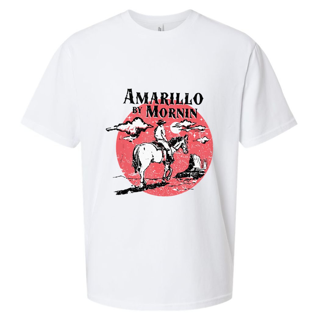 Retro Country Music Amarillo By Morning Western Cowboy Gift Sueded Cloud Jersey T-Shirt