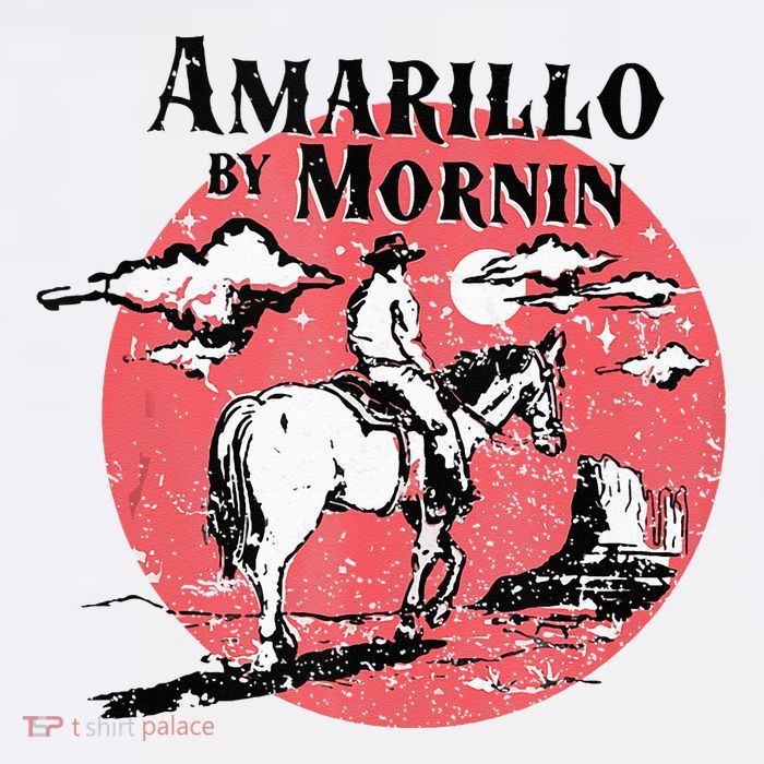 Retro Country Music Amarillo By Morning Western Cowboy Gift T-Shirt