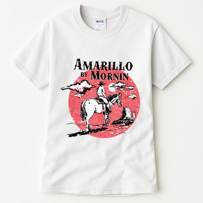 Retro Country Music Amarillo By Morning Western Cowboy Gift Tall T-Shirt