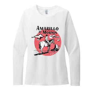 Retro Country Music Amarillo By Morning Western Cowboy Gift Womens CVC Long Sleeve Shirt