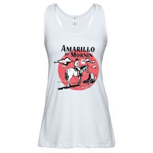 Retro Country Music Amarillo By Morning Western Cowboy Gift Ladies Essential Flowy Tank