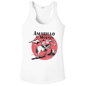 Retro Country Music Amarillo By Morning Western Cowboy Gift Ladies PosiCharge Competitor Racerback Tank