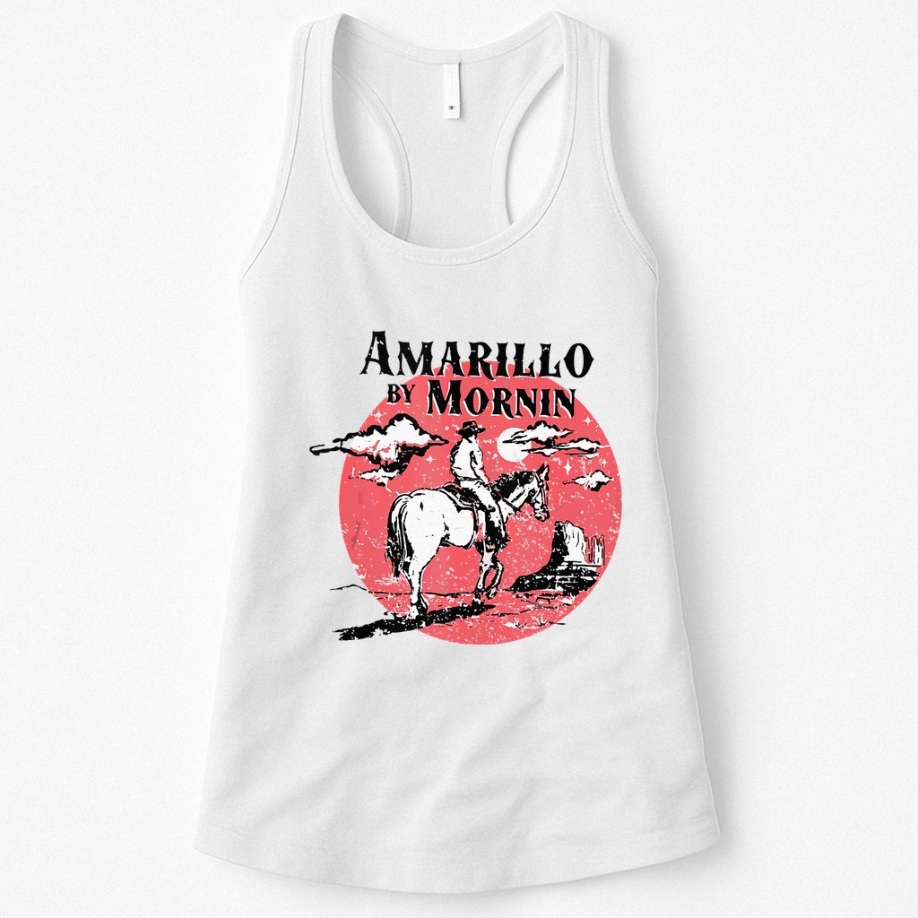 Retro Country Music Amarillo By Morning Western Cowboy Gift Womens Tank Top