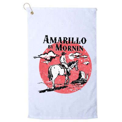 Retro Country Music Amarillo By Morning Western Cowboy Gift Golf Towel