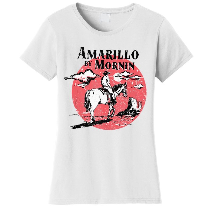 Retro Country Music Amarillo By Morning Western Cowboy Gift Women's T-Shirt