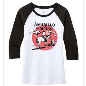 Retro Country Music Amarillo By Morning Western Cowboy Gift Women's Tri-Blend 3/4-Sleeve Raglan Shirt