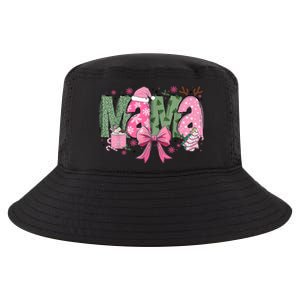 Retro Christmas Mama Coquette Bows Mom Mother Xmas Pajamas Gift Cool Comfort Performance Bucket Hat