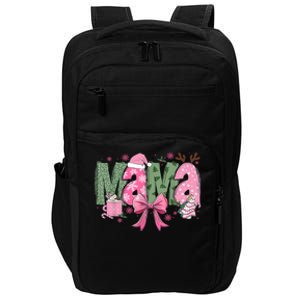 Retro Christmas Mama Coquette Bows Mom Mother Xmas Pajamas Gift Impact Tech Backpack