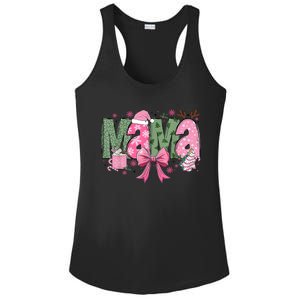 Retro Christmas Mama Coquette Bows Mom Mother Xmas Pajamas Gift Ladies PosiCharge Competitor Racerback Tank