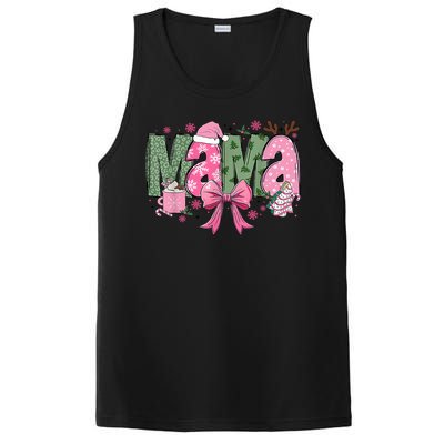 Retro Christmas Mama Coquette Bows Mom Mother Xmas Pajamas Gift PosiCharge Competitor Tank