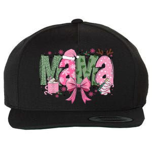 Retro Christmas Mama Coquette Bows Mom Mother Xmas Pajamas Gift Wool Snapback Cap