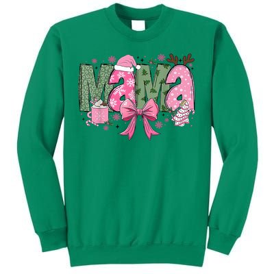 Retro Christmas Mama Coquette Bows Mom Mother Xmas Pajamas Gift Sweatshirt