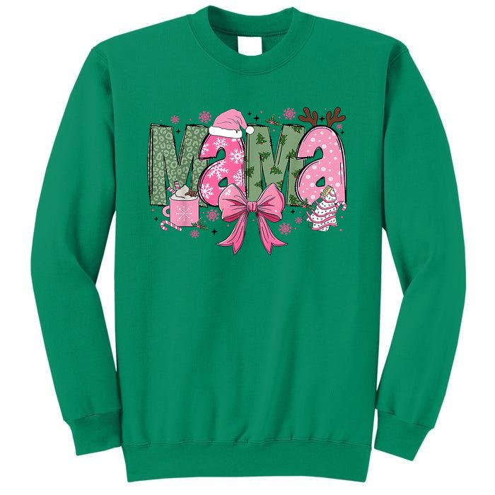 Retro Christmas Mama Coquette Bows Mom Mother Xmas Pajamas Gift Sweatshirt