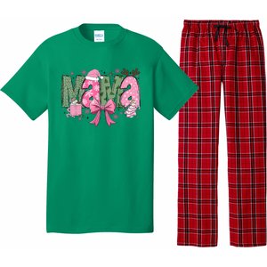 Retro Christmas Mama Coquette Bows Mom Mother Xmas Pajamas Gift Pajama Set