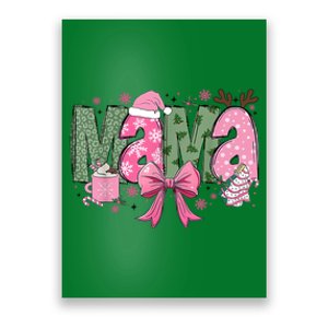 Retro Christmas Mama Coquette Bows Mom Mother Xmas Pajamas Gift Poster