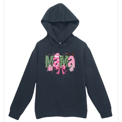 Retro Christmas Mama Coquette Bows Mom Mother Xmas Pajamas Gift Urban Pullover Hoodie