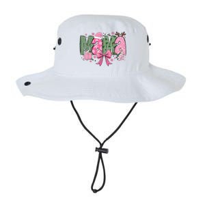 Retro Christmas Mama Coquette Bows Mom Mother Xmas Pajamas Gift Legacy Cool Fit Booney Bucket Hat