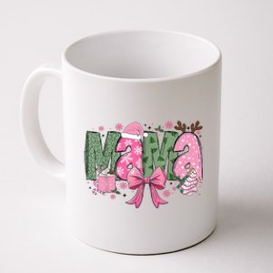 Retro Christmas Mama Coquette Bows Mom Mother Xmas Pajamas Gift Coffee Mug