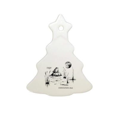 Rage Consumes Me Frog Funny Ceramic Tree Ornament