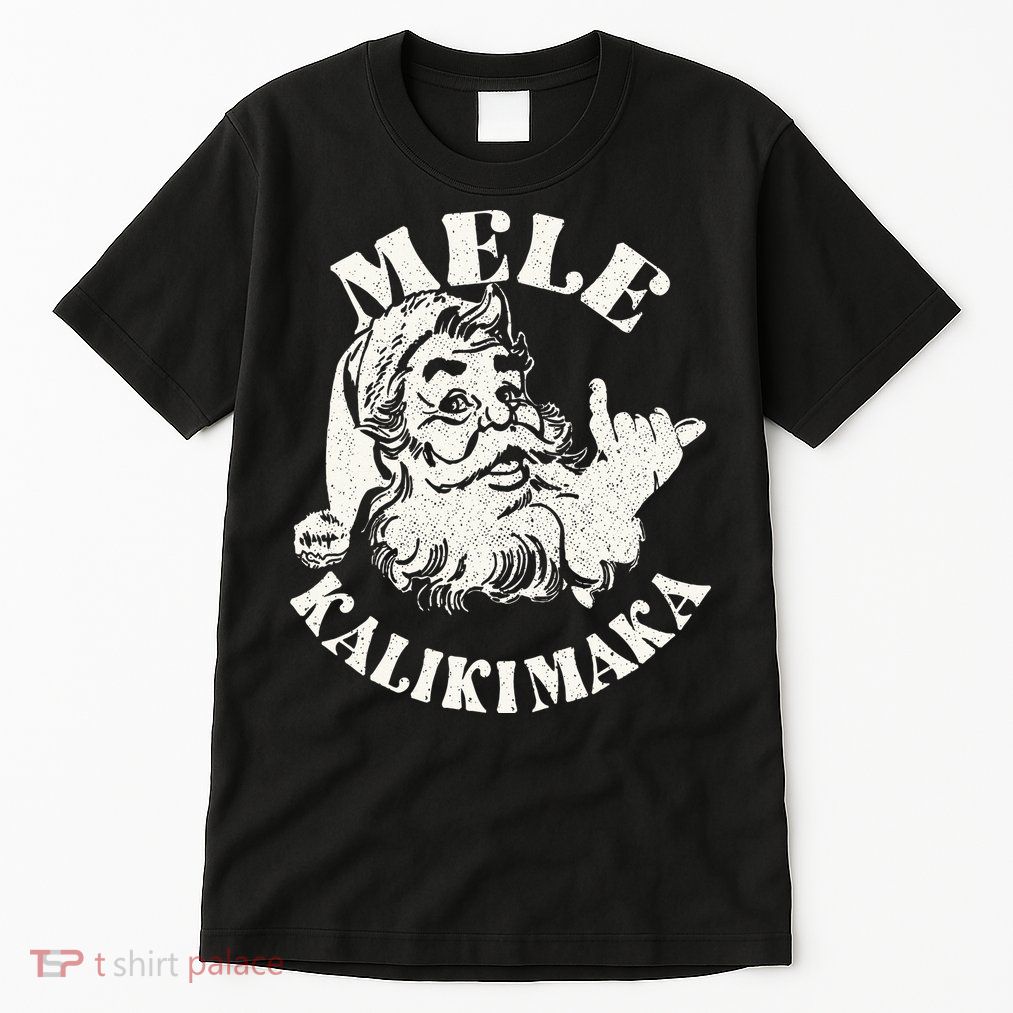 Retro Christmas Mele Kalikimaka Santa Claus Shaka Hawaii Tall T-Shirt