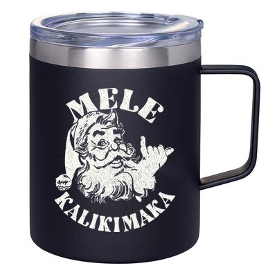 Retro Christmas Mele Kalikimaka Santa Claus Shaka Hawaii 12oz Stainless Steel Coffee Mug
