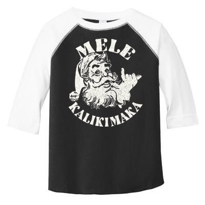 Retro Christmas Mele Kalikimaka Santa Claus Shaka Hawaii Toddler Fine Jersey T-Shirt